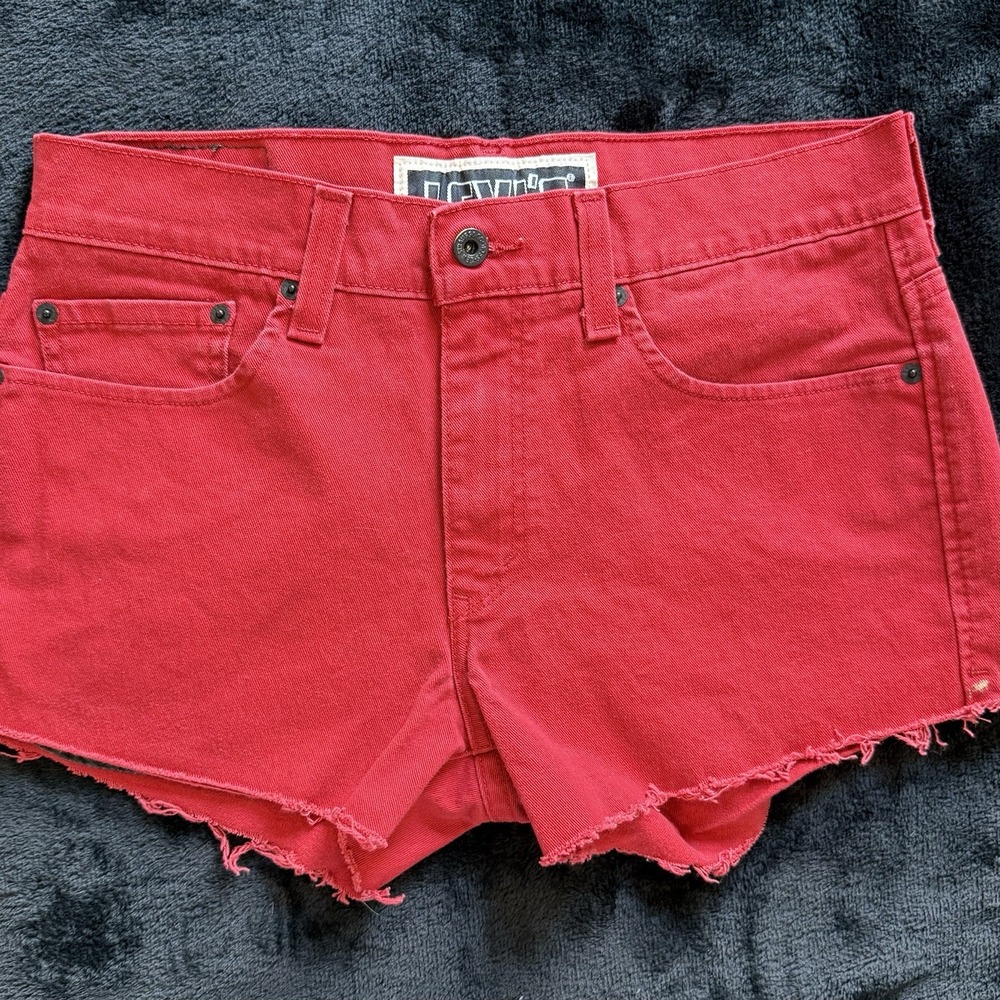 Vintage Red Levi's 511 Skinny Women's Cutoffs 34 Shorts 31 32 Black Label